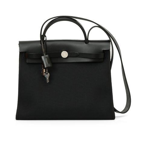 Military Fabric/ Hunter Cowhide herbag 31 In Noir