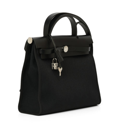 Military Fabric/ Hunter Cowhide herbag 31 In Noir