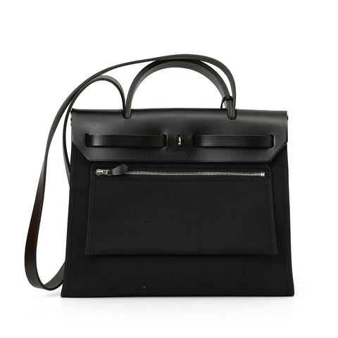 Military Fabric/ Hunter Cowhide herbag 31 In Noir