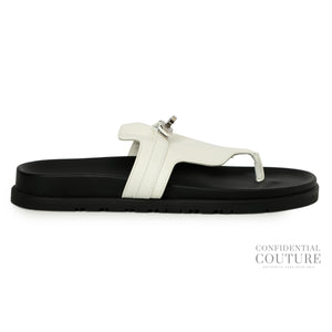 White Empire Sandals In Leather EU 39 | US 8.5 | UK 5.5