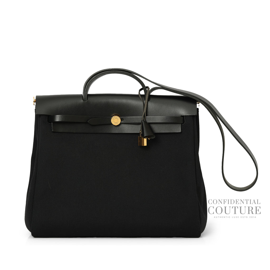 Shop pre-loved Hermès Herbag Messenger 39 Noir 100% authentic