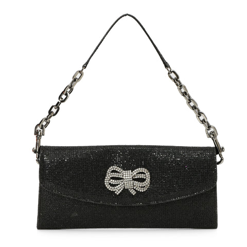 Black Lame Glitter Riane Clutch One Size