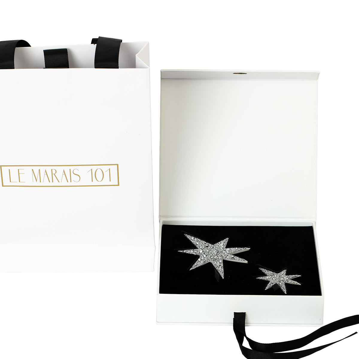 Divine Twinkle Silver Swarovski Stars