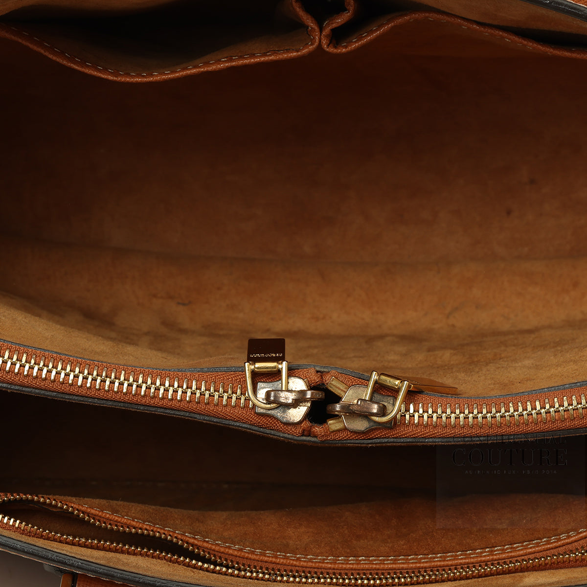 Tan Leather Heroine Open Tote Bag