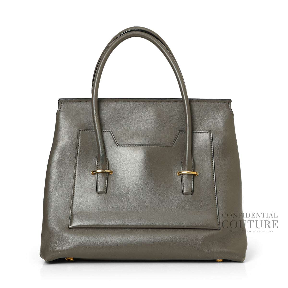 Grey Small Icon Leather Tote