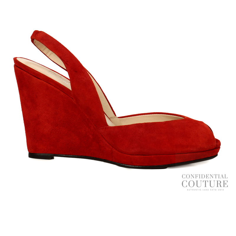 Michael Kors Red Suede wedge heels | 6.5
