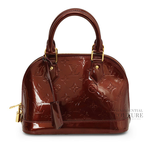 Rouge Fauviste Monogram Vernis Alma BB Bag