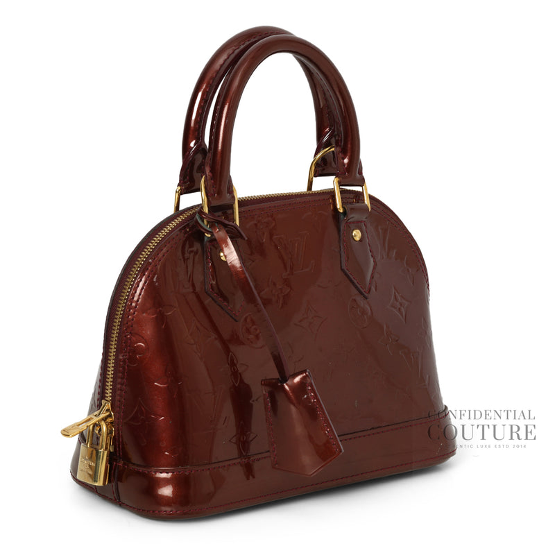 Rouge Fauviste Monogram Vernis Alma BB Bag