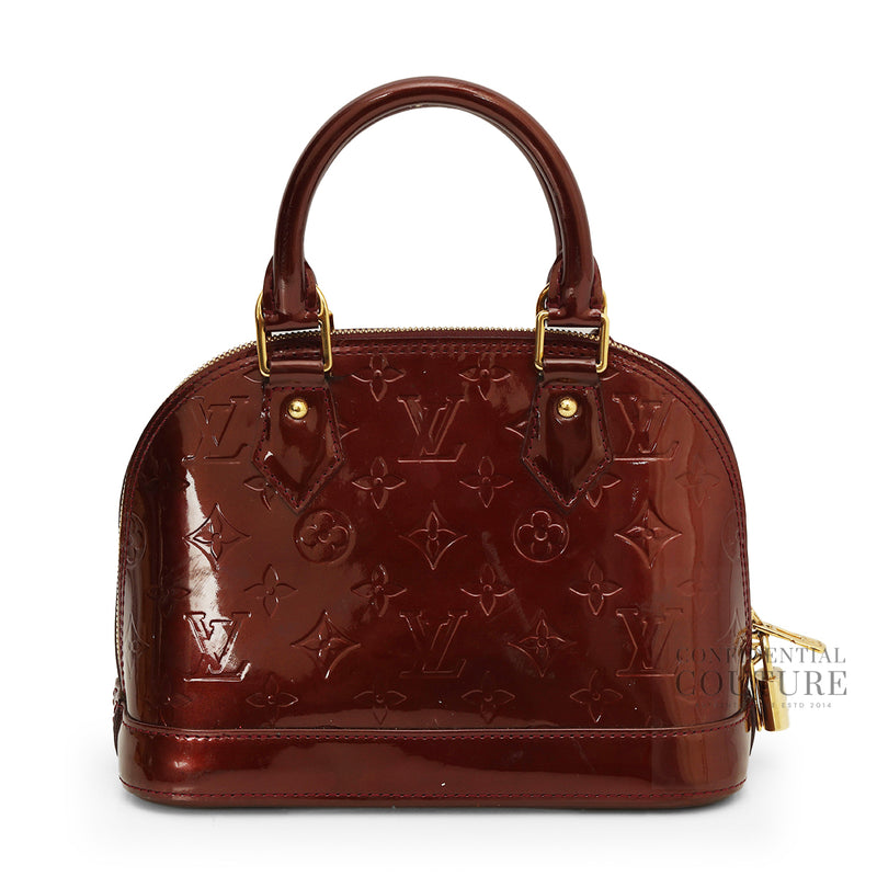 Rouge Fauviste Monogram Vernis Alma BB Bag