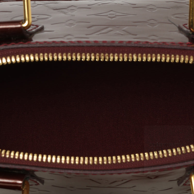 Rouge Fauviste Monogram Vernis Alma BB Bag