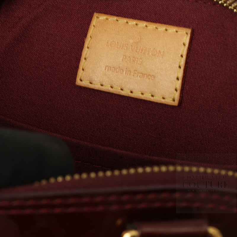Rouge Fauviste Monogram Vernis Alma BB Bag
