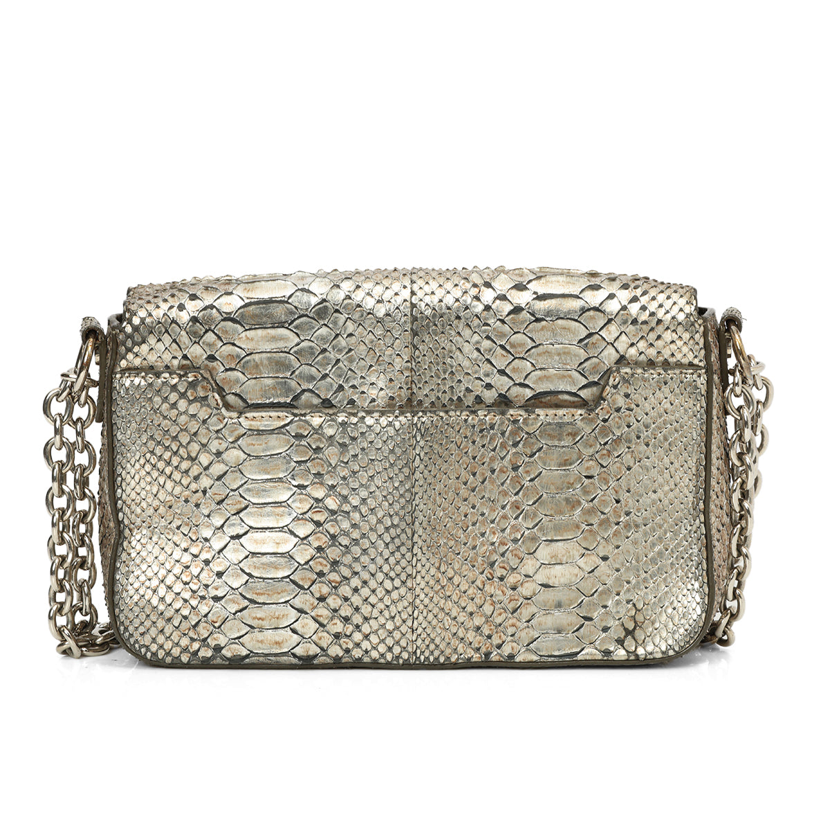 Medium Python Skin Natalia Shoulder Bag