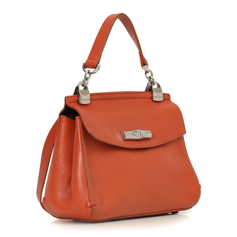 Pre-loved Long Champ Essential Madeleine Burnt Red Small Cross Body Bag