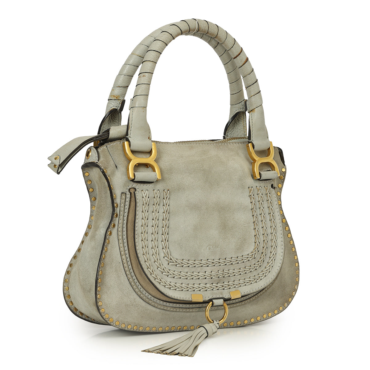 Grey Marcie Small Suede Bag