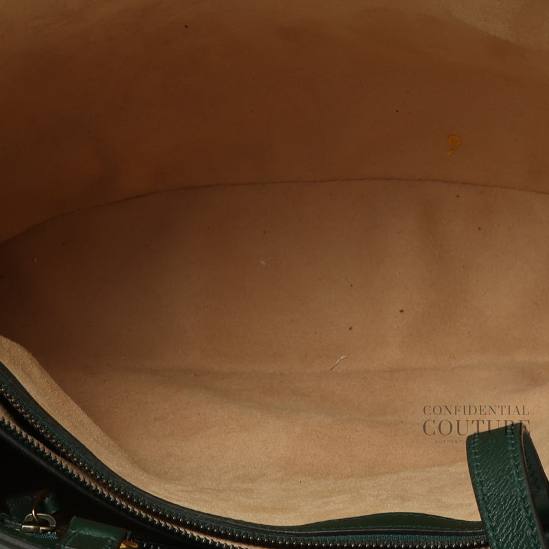 Green Leather Double G Diana Medium Double Handle Tote Bag