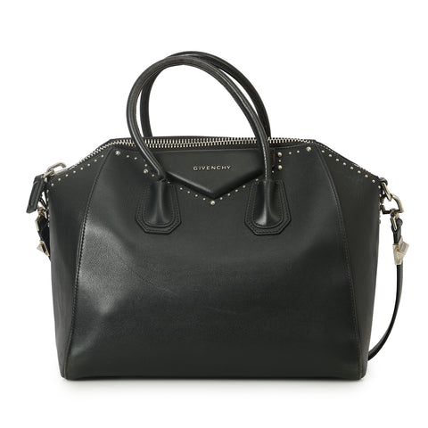 Black Medium Studded Antigona Bag