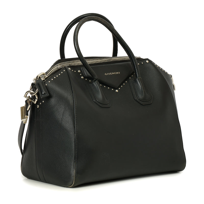 Women pre loved Givenchy Black Medium Studded Antigona Bag