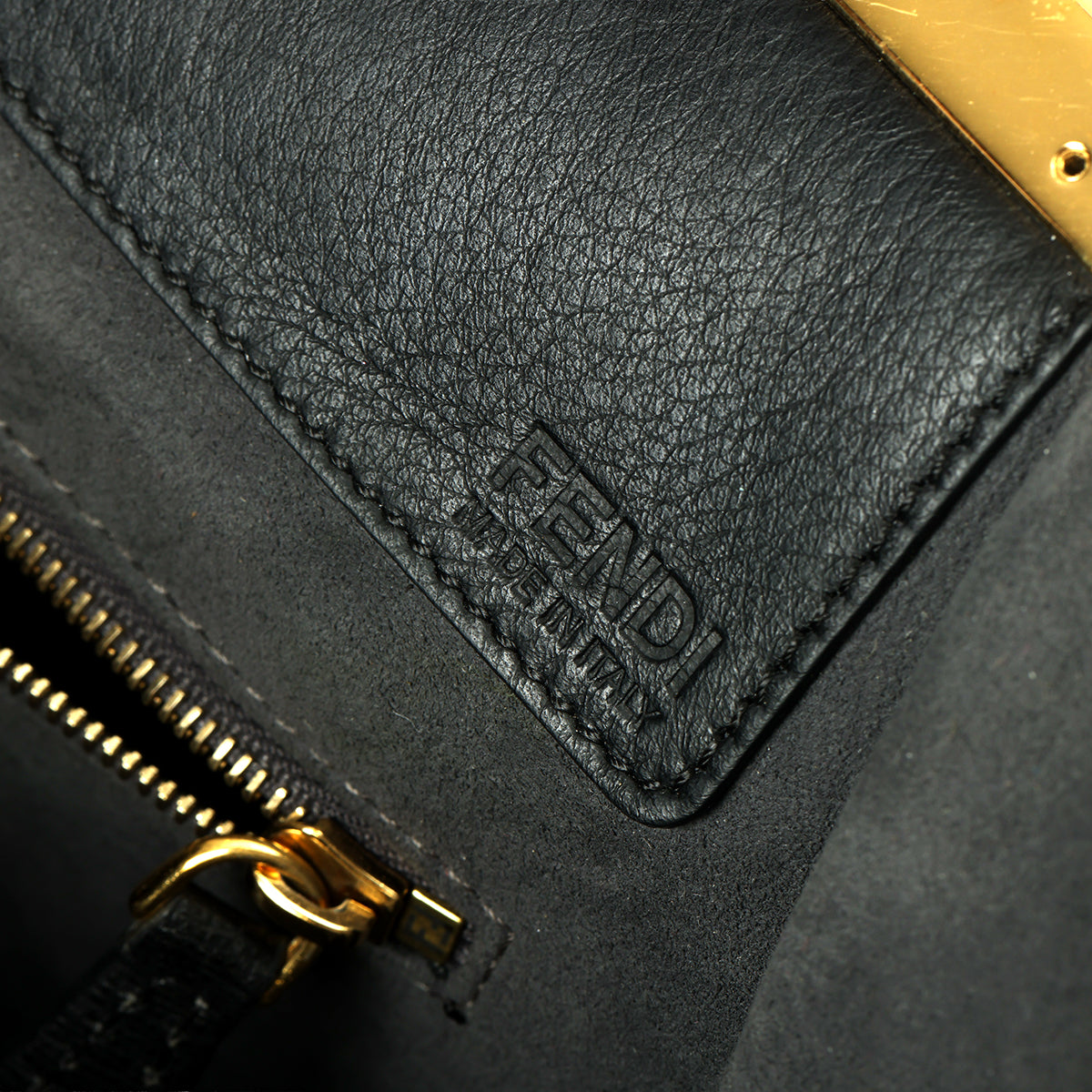 2 Jours Black Leather Tote Bag