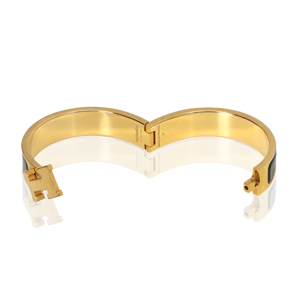 Noir Enamel Clic H Bracelet 15.5 cms