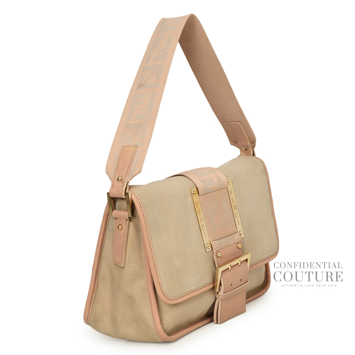 Beige/Pink Borsa Tape Shoulder Bag