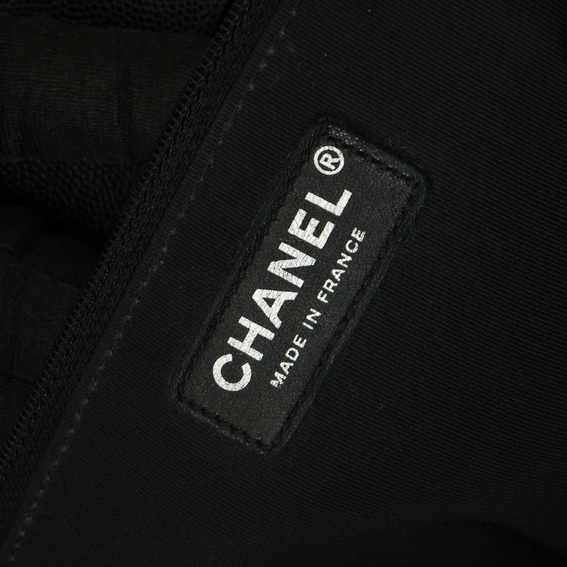 Pre-loved Chanel Boy Large Black Caviar Leather Shoulder Bag