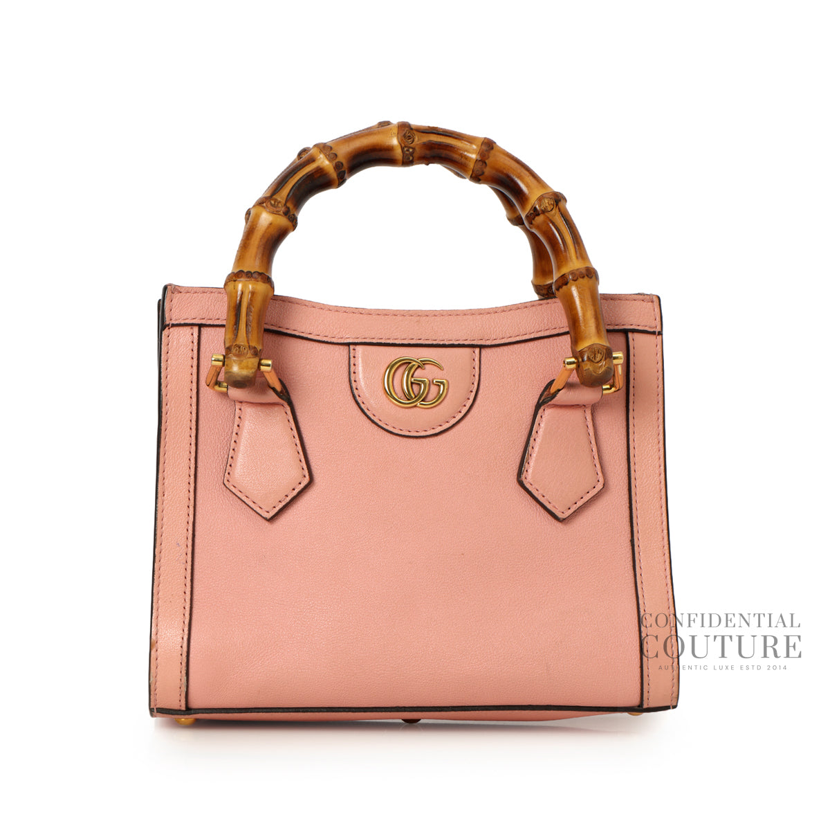 Diana Tote Light Pink Leather Top Handle Bag
