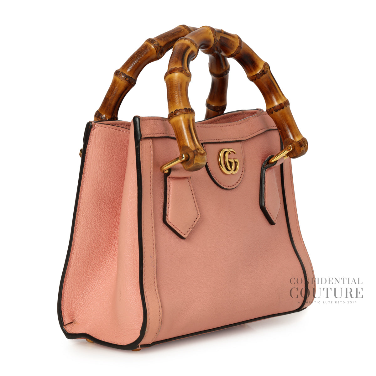 Diana Tote Light Pink Leather Top Handle Bag