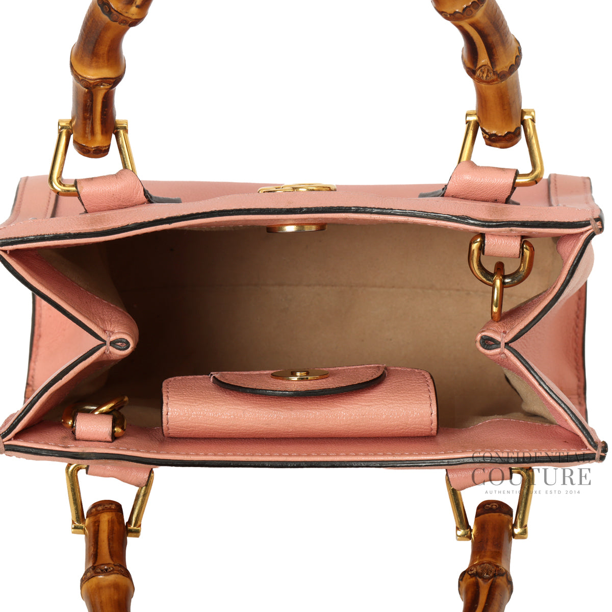 Diana Tote Light Pink Leather Top Handle Bag
