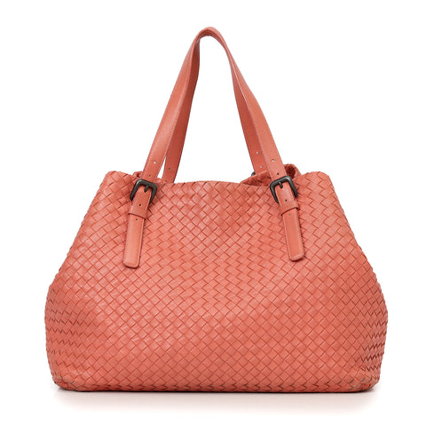 Intrecciato Woven Nappa Leather Large Cesta Tote Bag