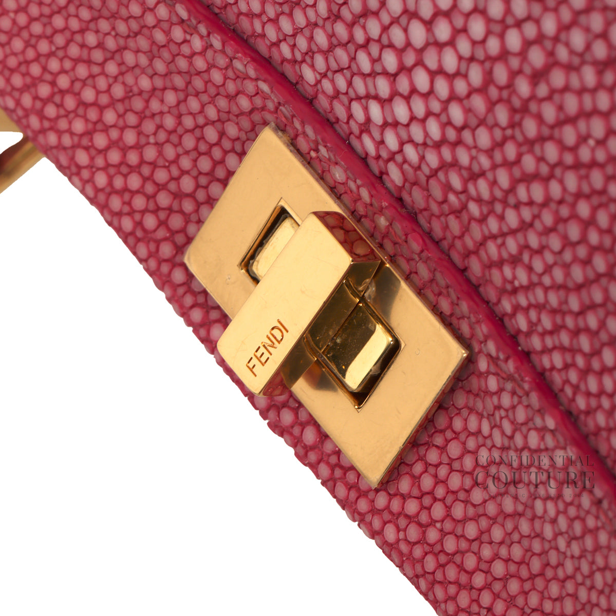 Peekaboo ISeeU Petite Light Burgundy Stingray Leather Top Handle Bag