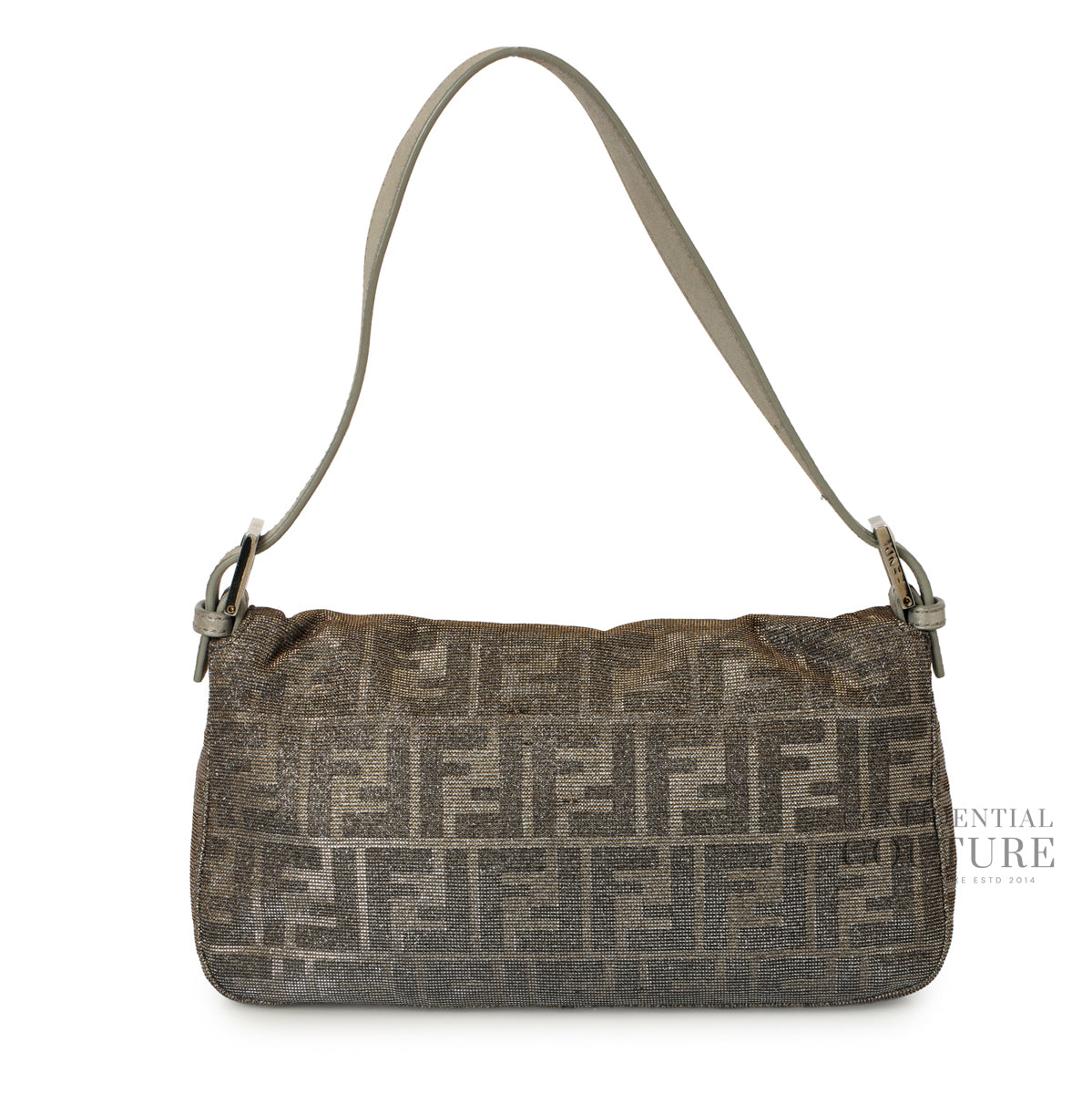 Silver/Gold Metallic Canvas Zucca Baguette