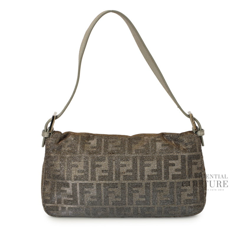 Silver/Gold Metallic Canvas Zucca Baguette