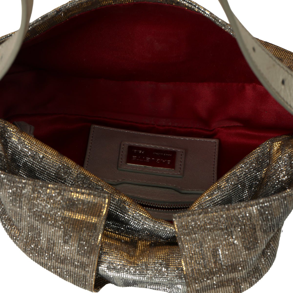 Silver/Gold Metallic Canvas Zucca Baguette