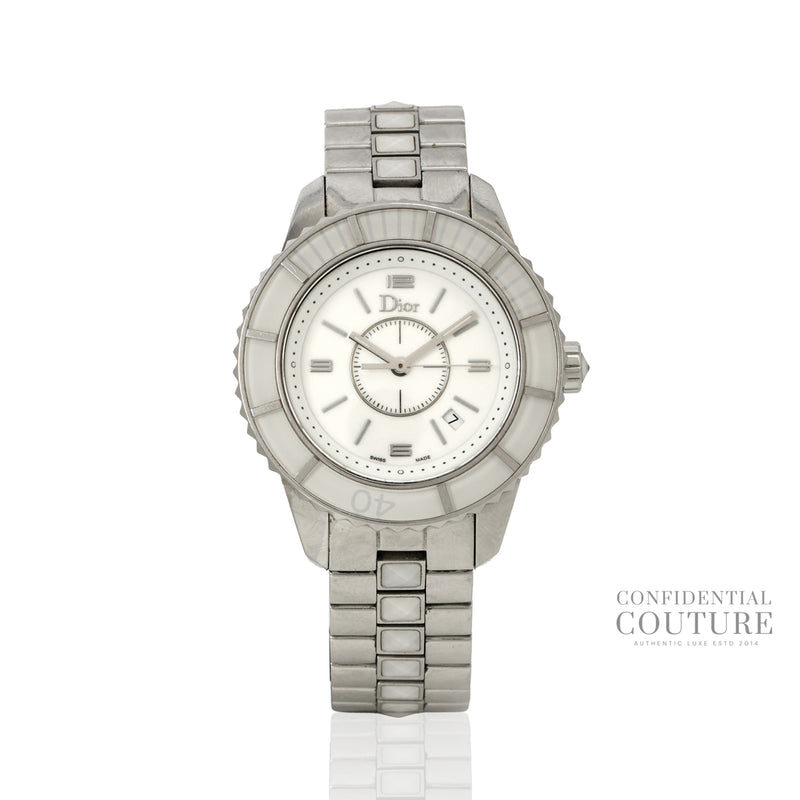White Stainless Steel Christal CD113111 Women's Wristwatch | 33 MM