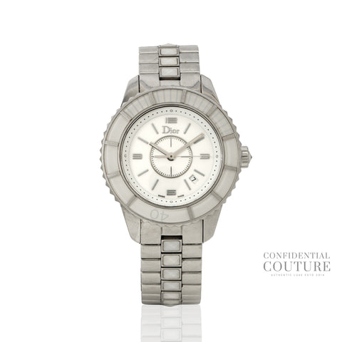 White Stainless Steel Christal CD113111 Women's Wristwatch | 33 MM