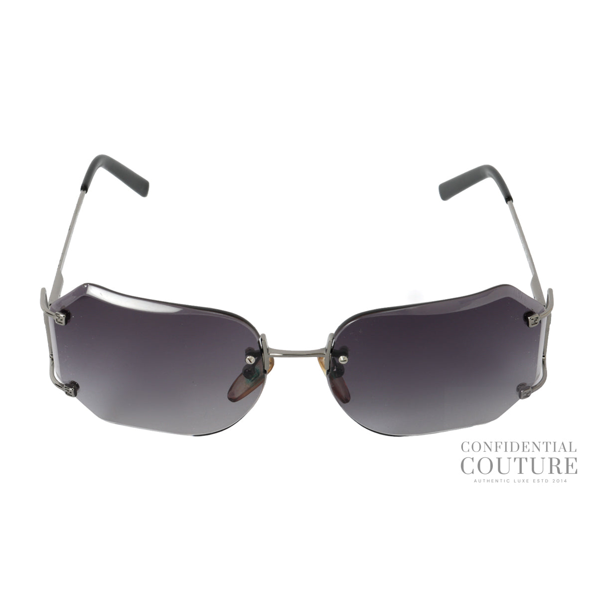 Women Metal Black Rectangle Sunglasses