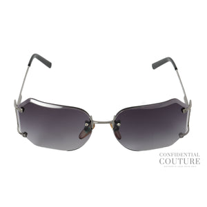 Women Metal Black Rectangle Sunglasses