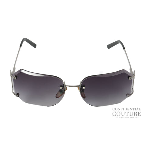 Women Metal Black Rectangle Sunglasses