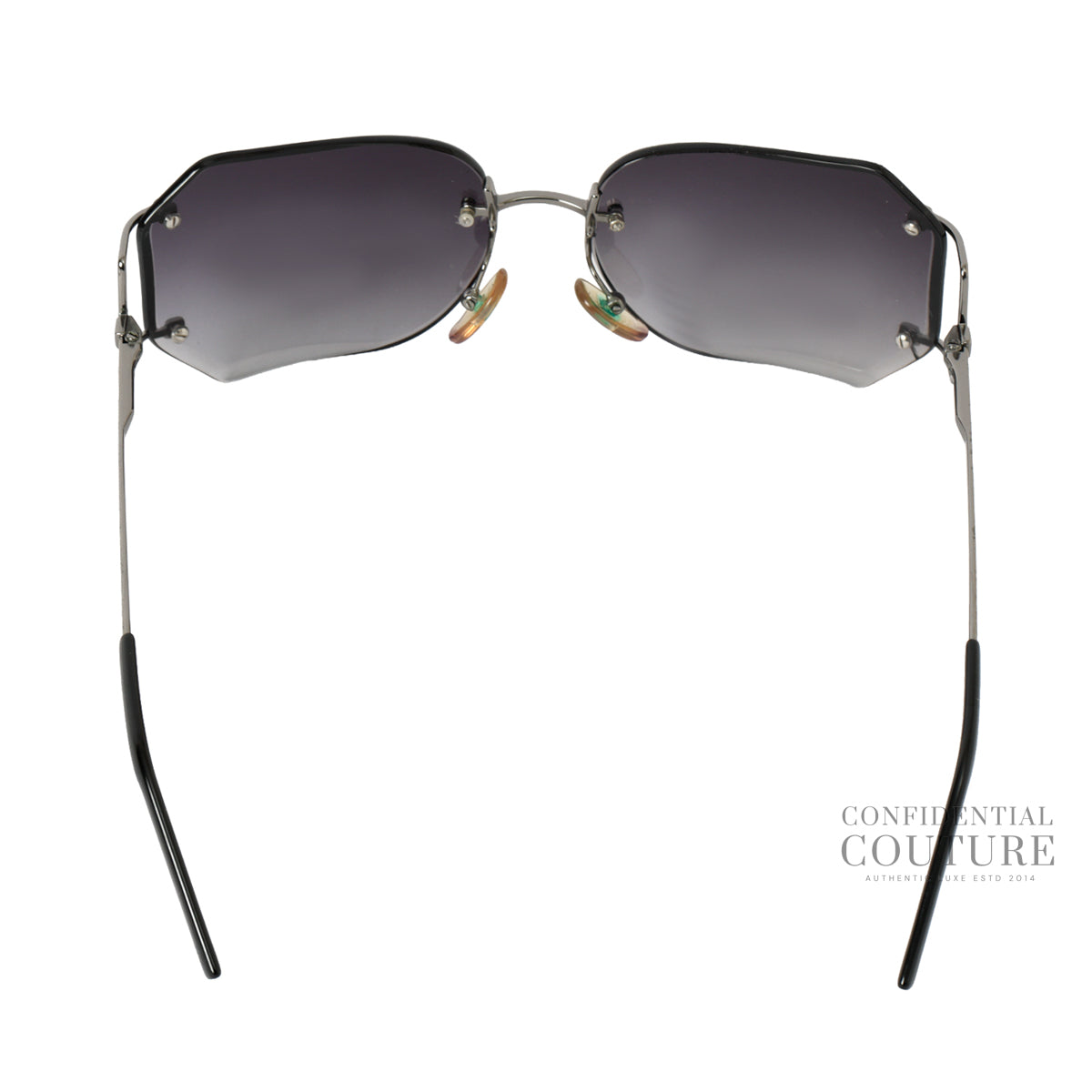 Women Metal Black Rectangle Sunglasses