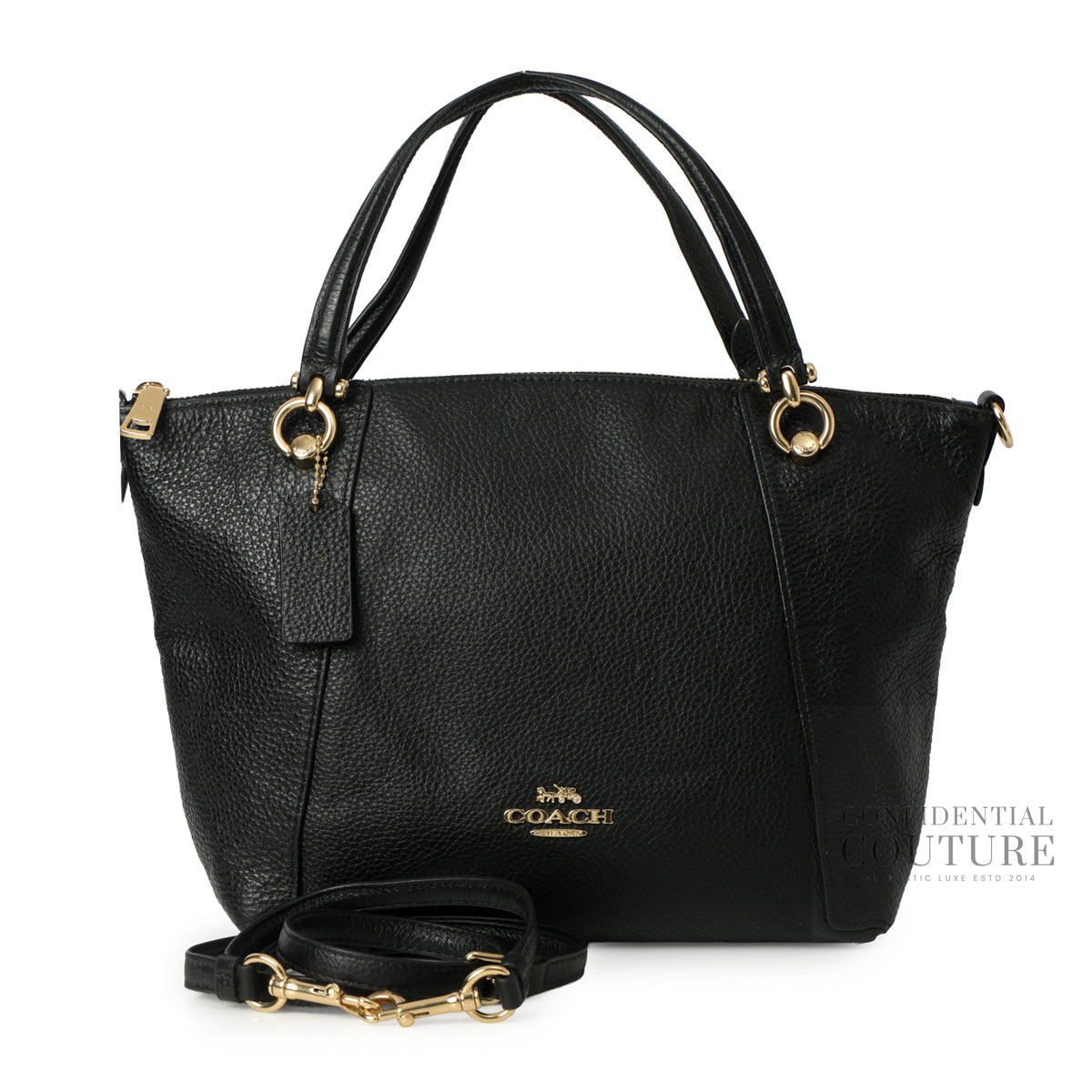 Black Leather Kelsey Satchel