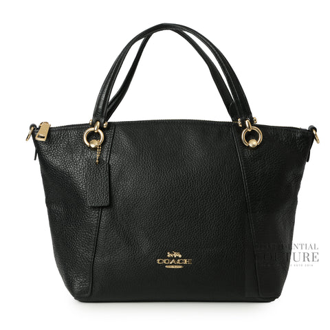 Black Leather Kelsey Satchel