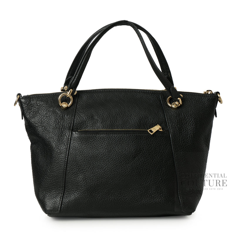 Black Leather Kelsey Satchel