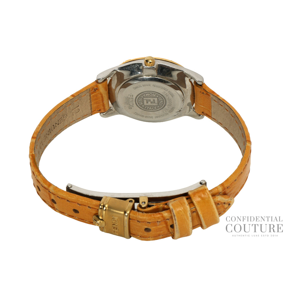 Shop Pre-Owned Fendi 2000L Yellow Leather Watch – Confidential Couture