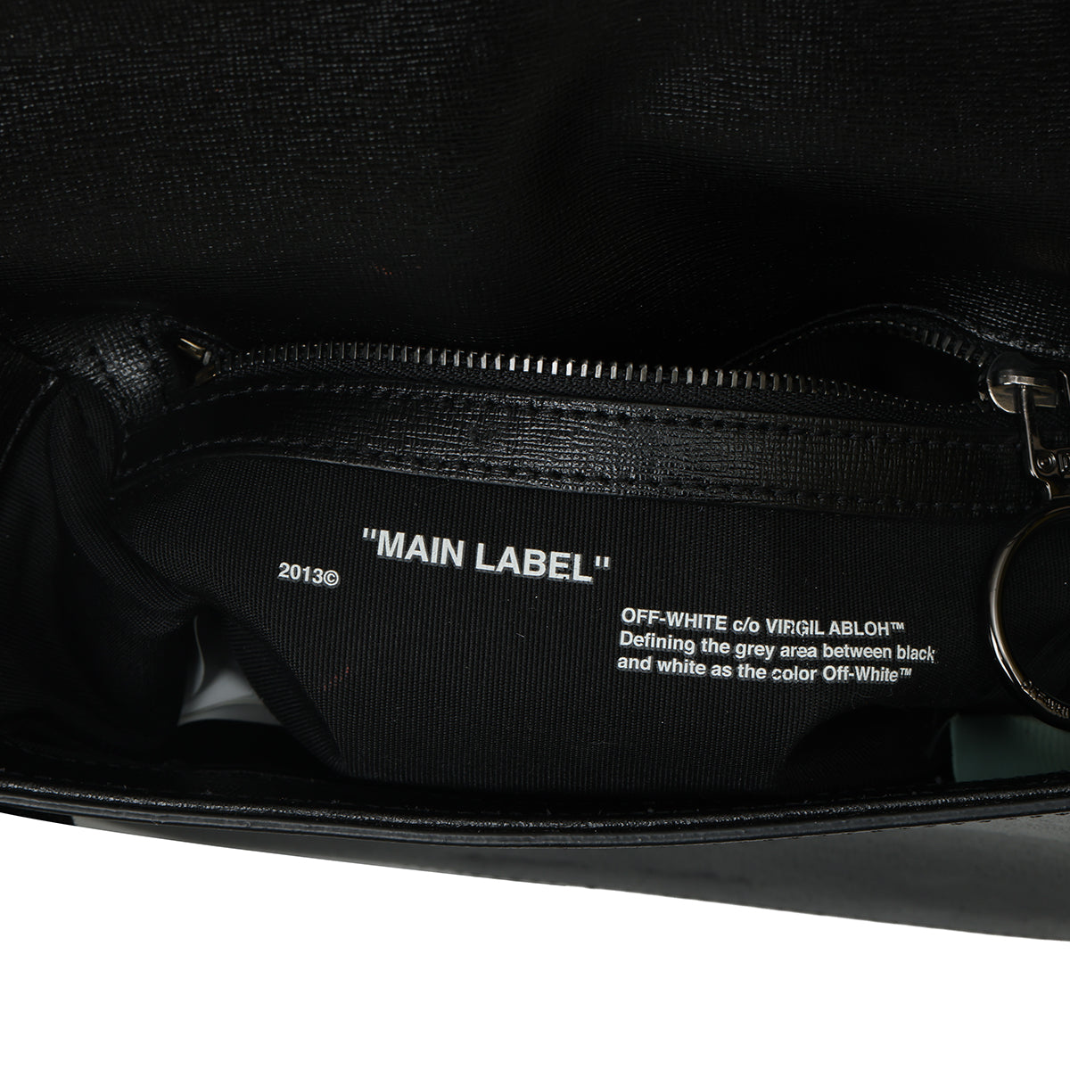 Black & White Leather Diagonal Binder Clip Crossbody Bag