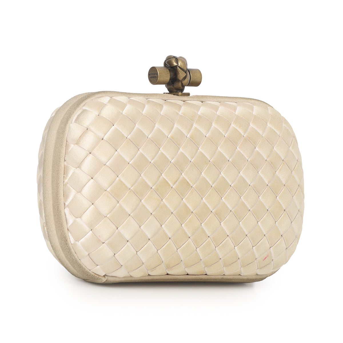 Champagne Satin Knot Clutch