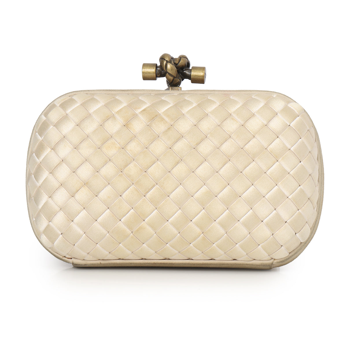 Champagne Satin Knot Clutch