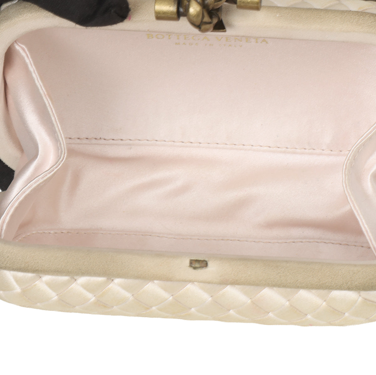 Champagne Satin Knot Clutch