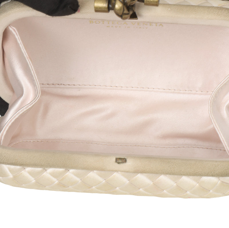 Champagne Satin Knot Clutch