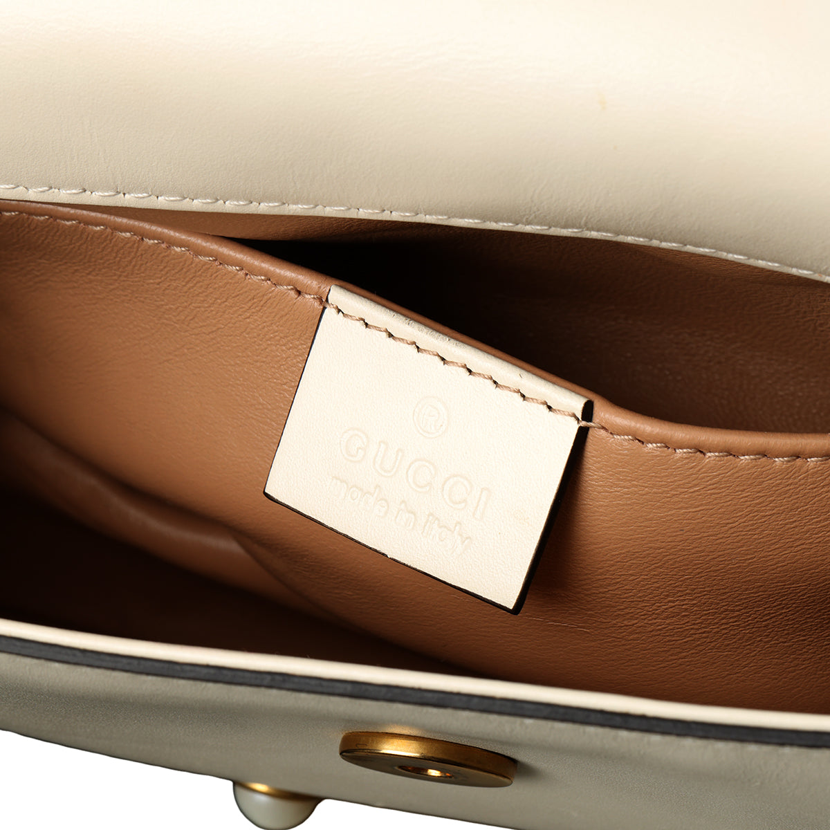 Ivory Leather Pearl Studded Mini Broadway Bee Shoulder Bag