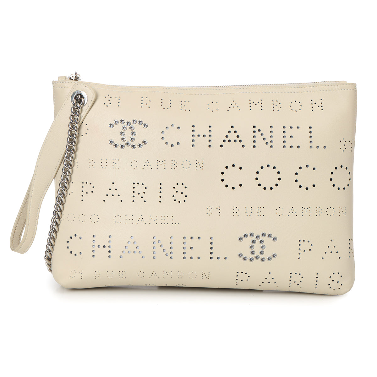 Beige Eyelet Clutch One Size